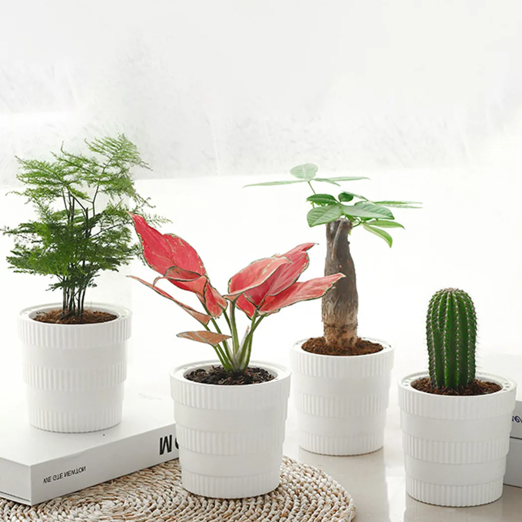 

Round Flower Pot Self Watering Automatic Water Lazy Plant Pots Plastic