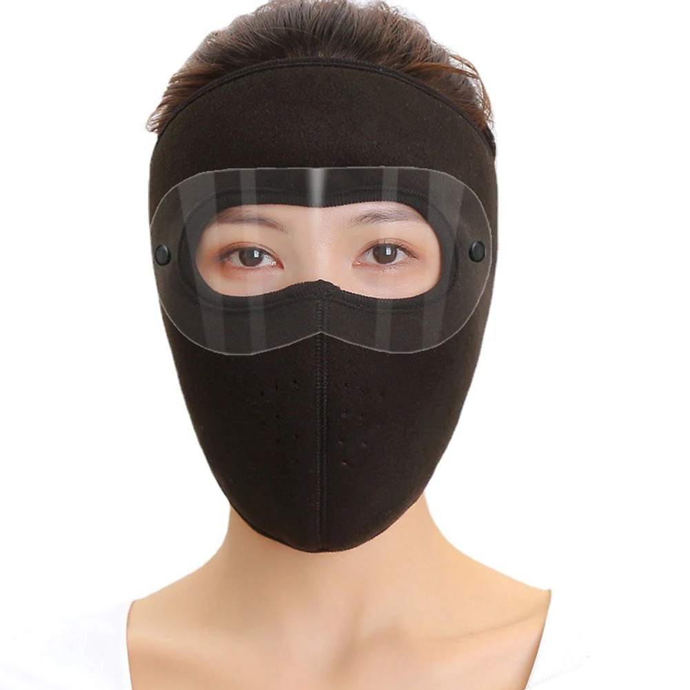 

Winter Windproof Anti -dust Full Face Mask Cycling Ski Breathable Masks Eye Shield High Definition Anti Fog Goggles Hood Cover