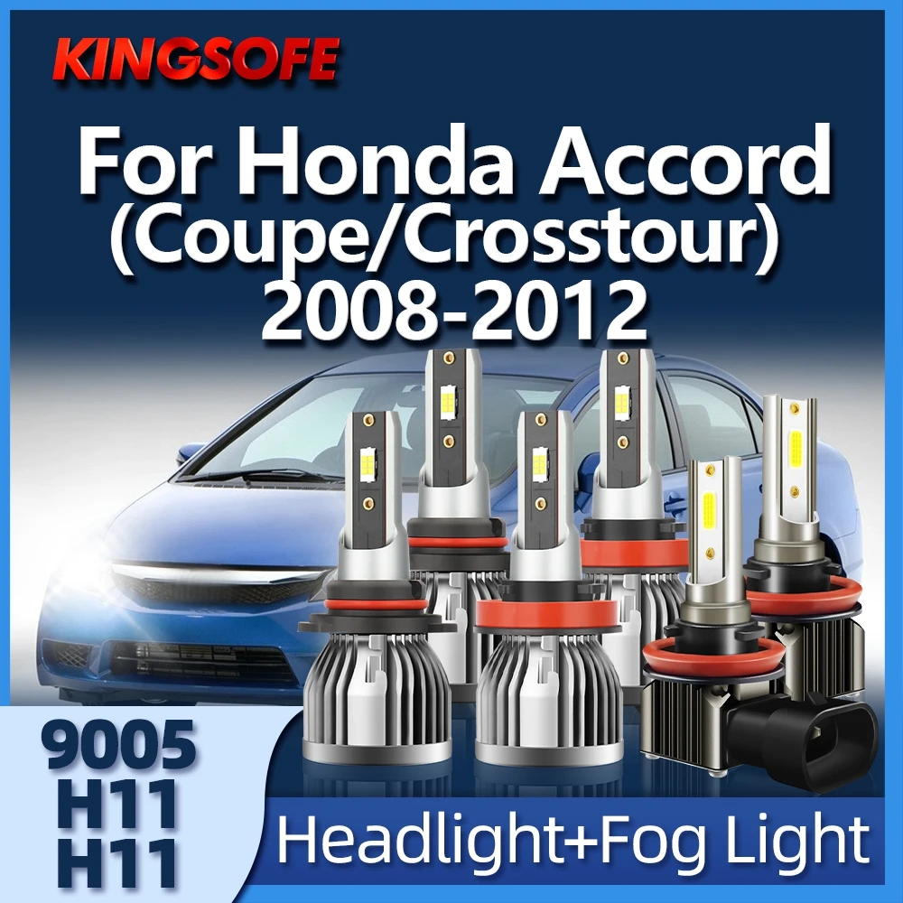 

Фары головного света Roadsun, 2/6 шт., передние фары ближнего и дальнего света, противотуманные фары 9005 H11 6000K для Honda Accord (Coupe/Crosstour) 2008 2009 2010 2011