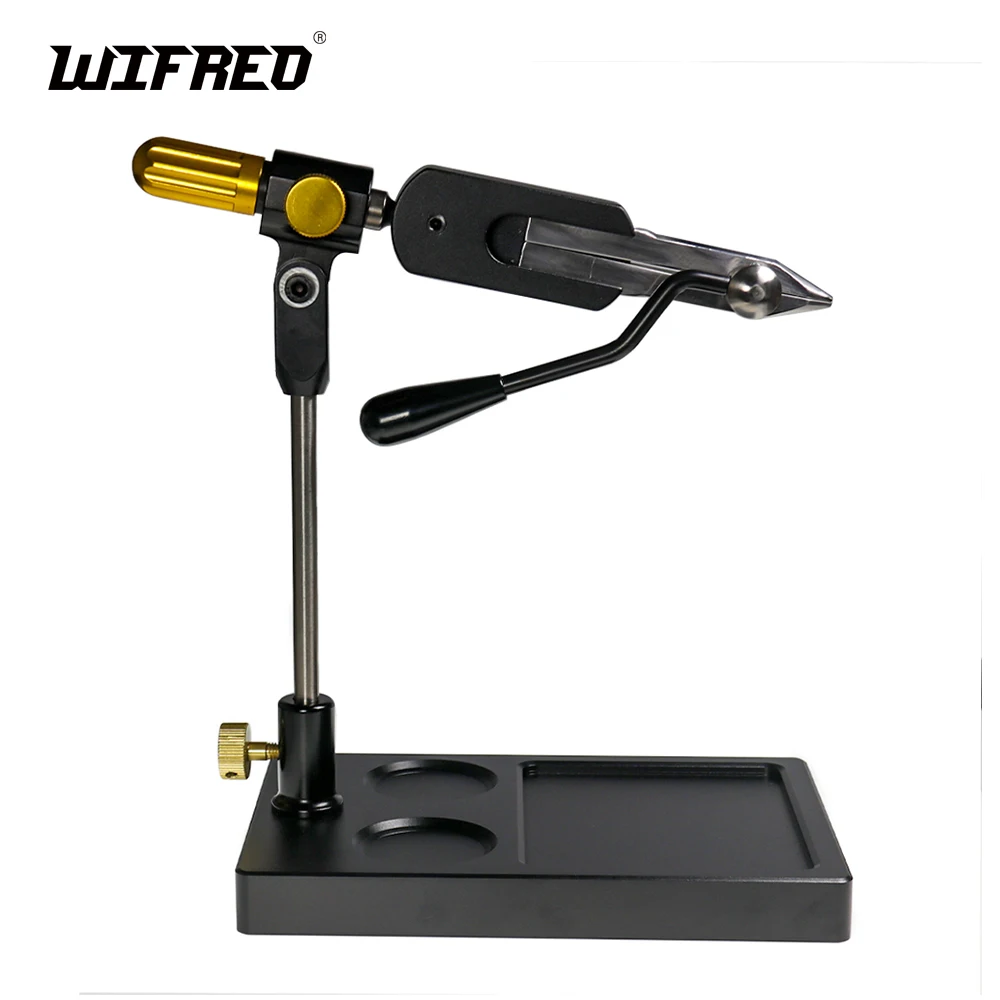 WIFREO-tornillo de presión giratorio con mordazas endurecidas, Base de Pedestal estable para gancho #28 a 4/0, Kit de atado de moscas de precisión, herramientas