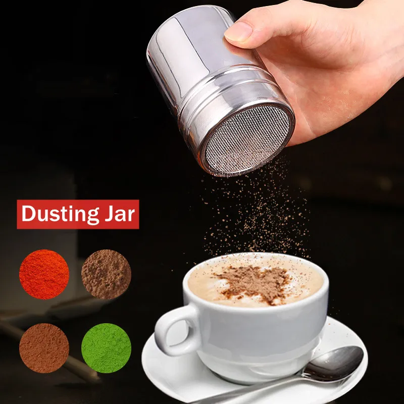 

Stainless Steel Coffee Shaker with Lid Filter Chocolate Sugar Cocoa Flour Sifter Powdered Sugar Cinnamon Sieve Kitchen Tools