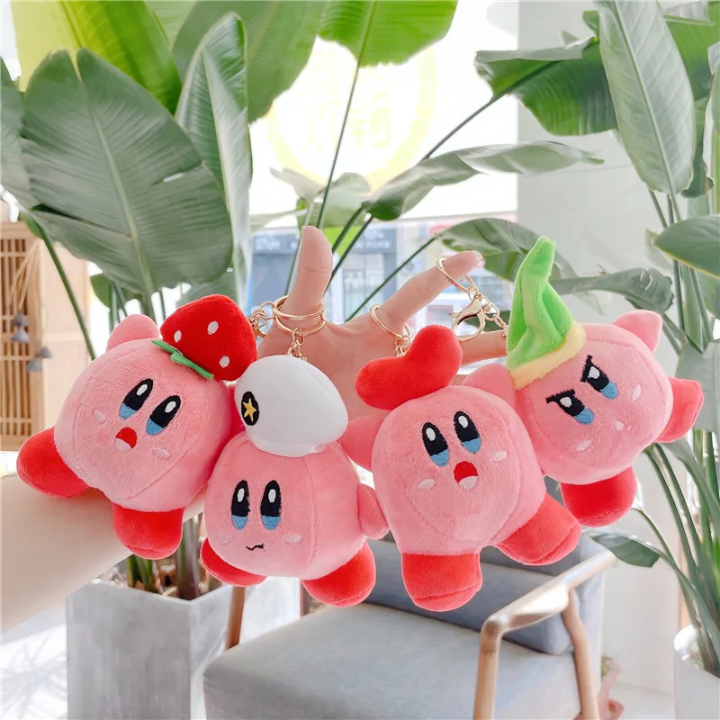

Cartoon Pink Kirby Plush Keychain Toys for Girls Stuffed Toys Kirby Keychain Plushie Doll Women Keychains On Backpack Boys Gift