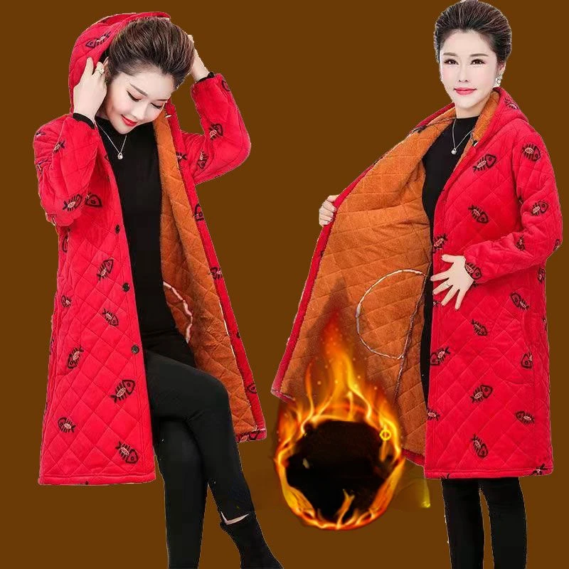 New Winter Coat for Women Parkas Jackets Hooded Cotton Padded Jacket Korean Fashion Warm Thick Tops Loose