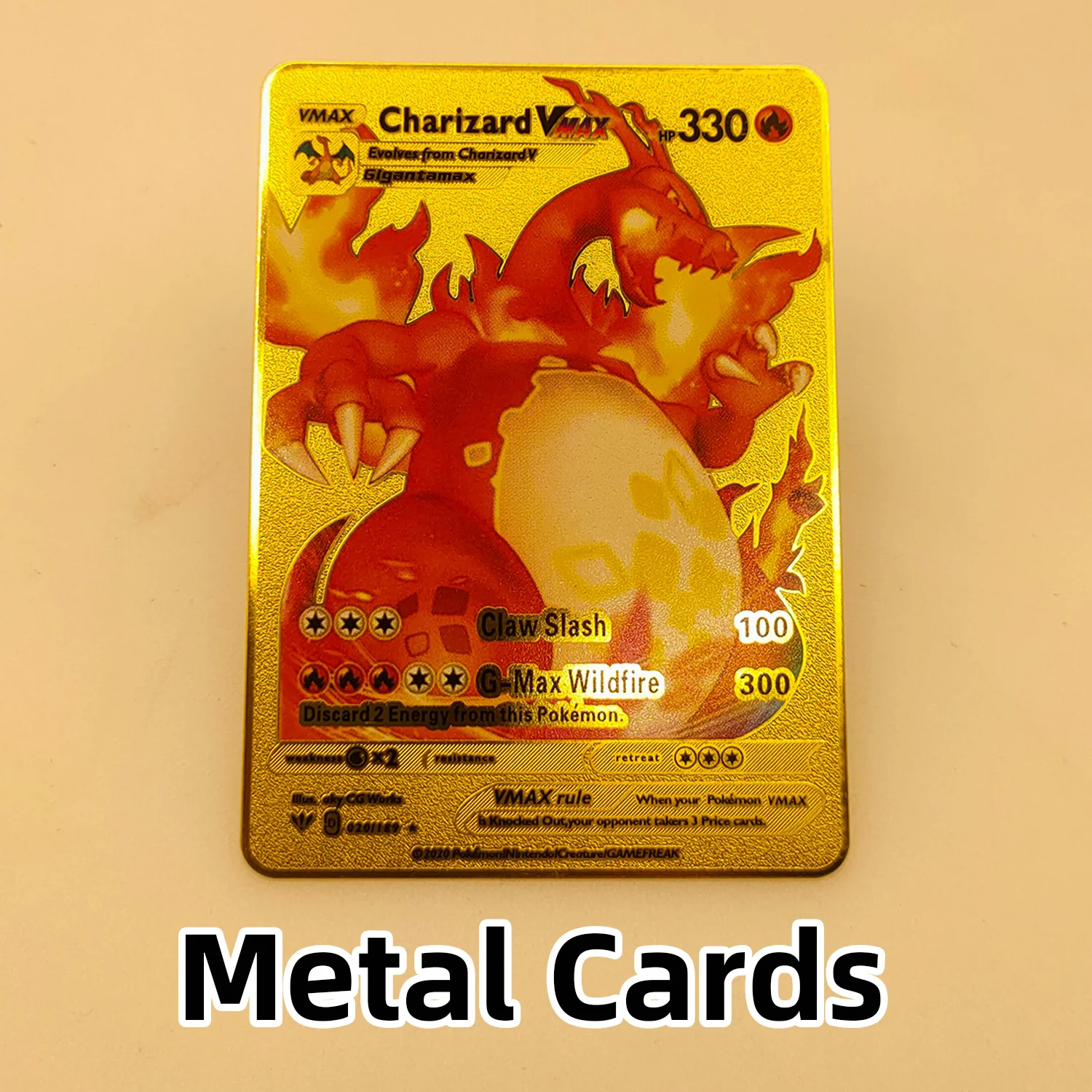 Новинка для P-okemon английская французская металлическая карточка аниме Charizard Mewtwo