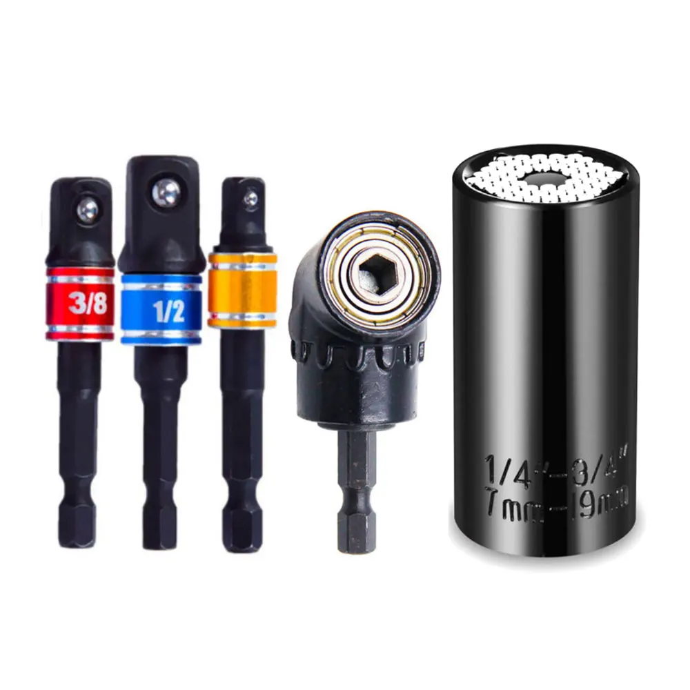 

Набор универсальных торцевых гаечных ключей Binoax и ударный удлинитель 3 шт., удлинитель для торцевых головок с углом 105 градусов, отвертка с прямым углом