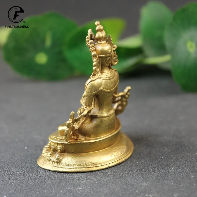 Antique Copper Amitayus Buddha Small Statue Desktop Ornaments Amitabha Figurines Lucky Home Decoration Accessories Crafts Decors images - 6