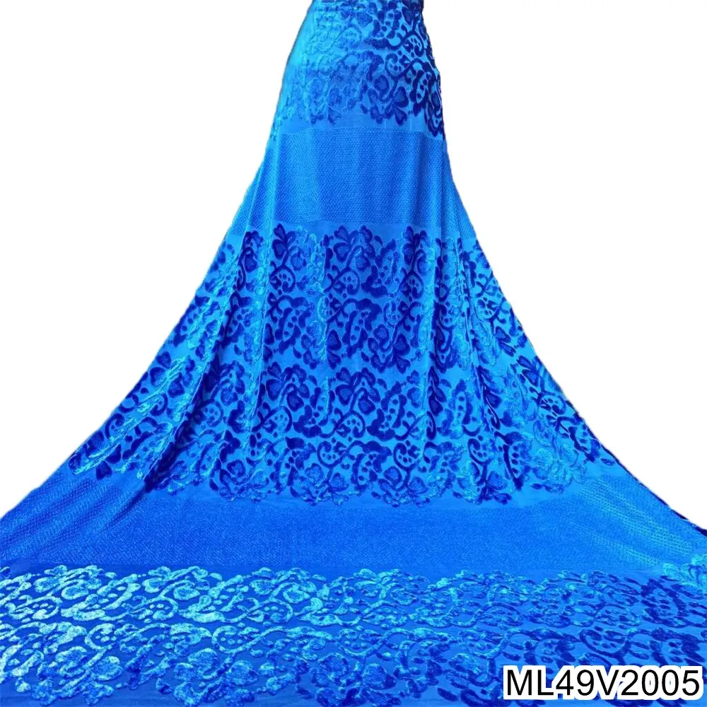 

BEAUTIFICAL African Lace Fabric 2022 French Velvet Lace Fabric Bridal High Quality Sequins Net Tulle Lace for Women DressML49V20