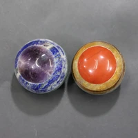 32mm natural stone crystal seven chakras ball 7 color gem therapy decorative tabletop ornaments charm reiki trinket decor gifts