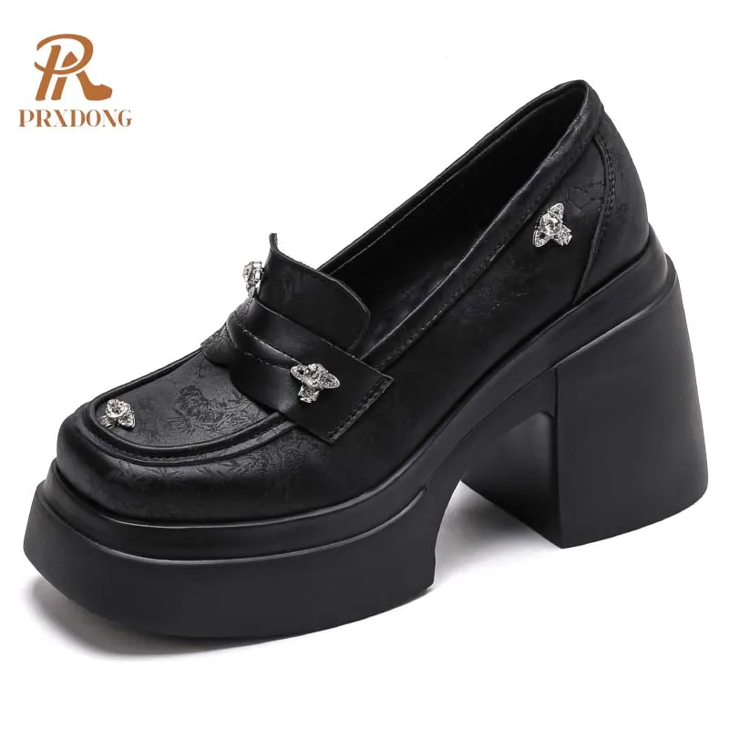 Женские туфли-лодочки на массивном высоком каблуке размеры 34-39