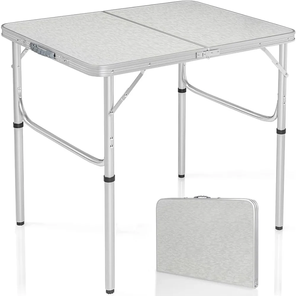 

Folding Table Aluminum Lightweight Portable Height Adjustable Outdoor Camping