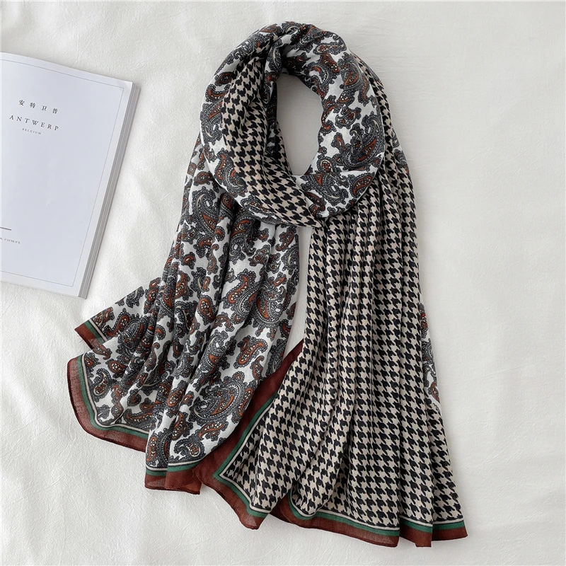 

Winter Elegant Hijab Women Cotton Scarf Scarves Beach Shawls Head Wraps Headscarf Neckerchief Female Pashmina Foulard Bufanda