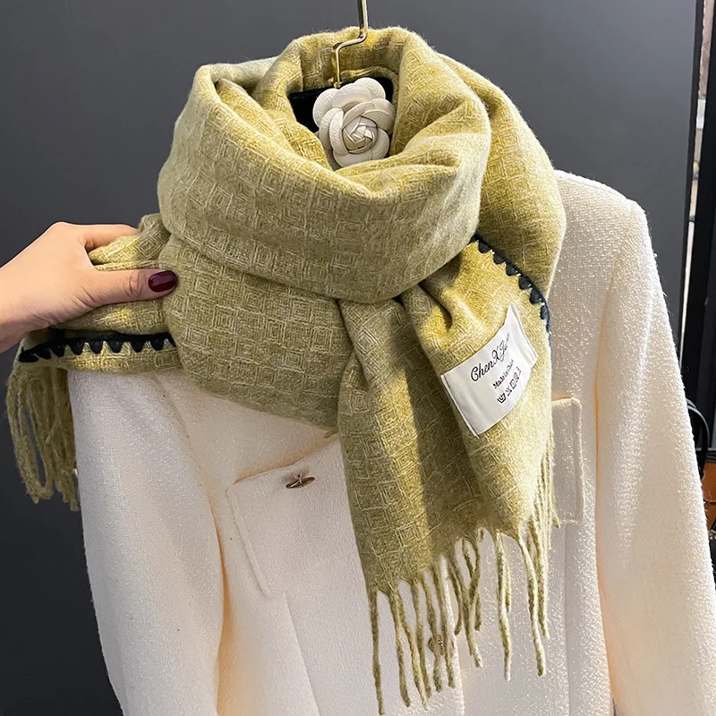 

Winter Cashmere Scarf for Women Warm Shawl and Wraps Design Blanket Thick Caps Pashmina Stoles Bufanda Female Poncho Echarpe