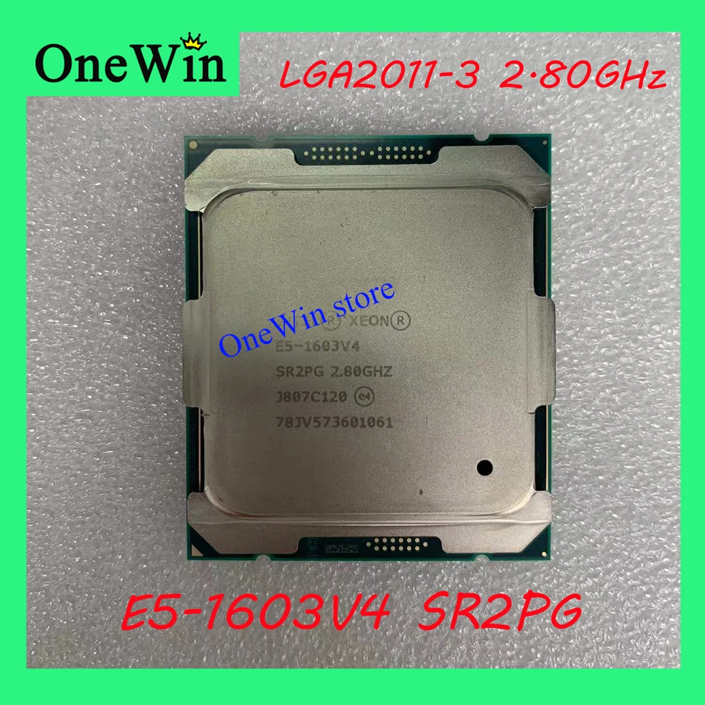 Оригинальный процессор Intel Xeon E5-1603V 4 ЦП LGA2011-3 10M 2,80 ГГц SR2PG 14 нм 4 ядра 4 потока 140 Вт