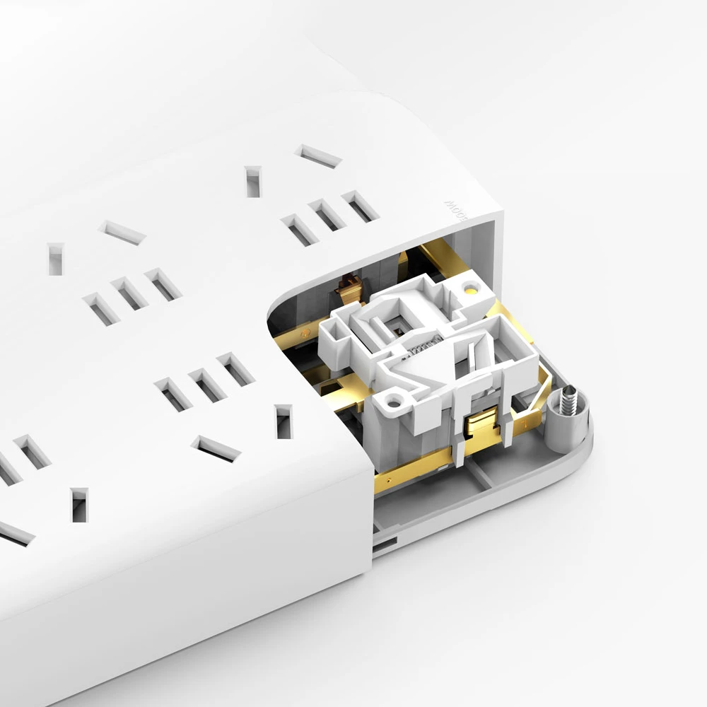 Фото Удлинитель Xiaomi Mi Topo, 1,8 м, 6 розеток, 10 А, 250 В, 2500 Вт, 3USB-порта, 5 В, 2,1 А, быстрая зарядка, защита от перегрузки, высокое качество №4
