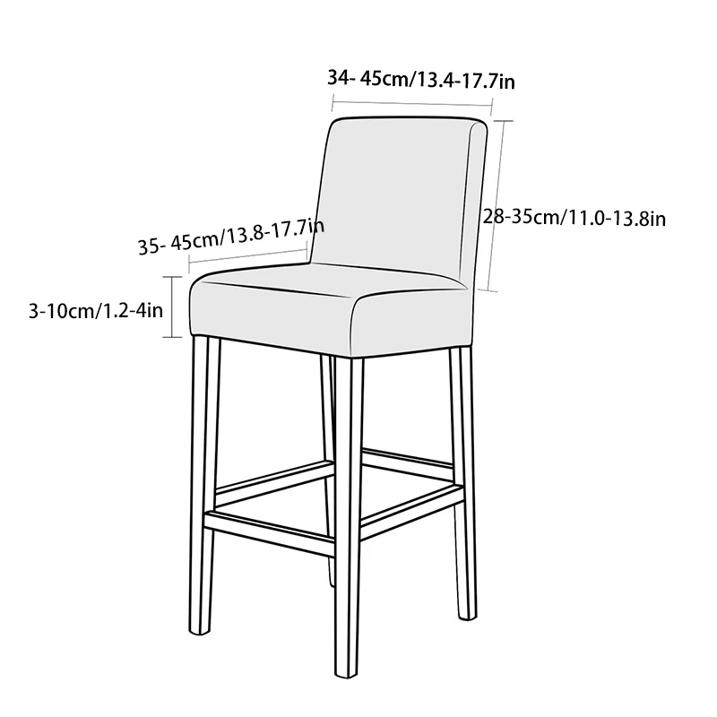 Чехол для барного стула с принтом короткий эластичный чехол низкой спинкой кафе