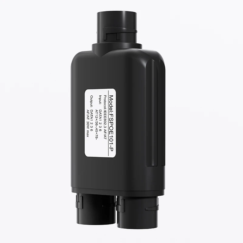 Фото 2-портовый водонепроницаемый POE-ретранслятор IP66 10/100 Мбит/с, удлинитель PoE 1-в-2, черный, с IEEE802.3af/at 48В, для наружного использования, для POE-коммутаторов и камер №3