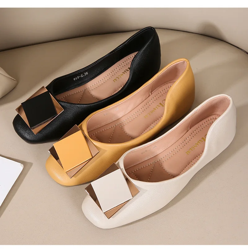 New Arrival Square Toe Ladies Pumps Flat Office For Women Soft Doll Shoes