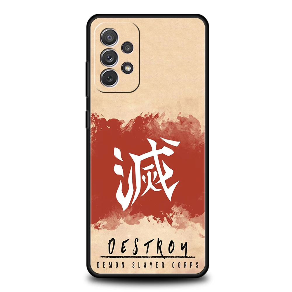 Demon Slayer Anime Silicone Case For Samsung Galaxy A32 A52 A13 A22 A72 A51 A71 A41 A11 A31 A21S 5G Luxury Phone Cover Shell Bag