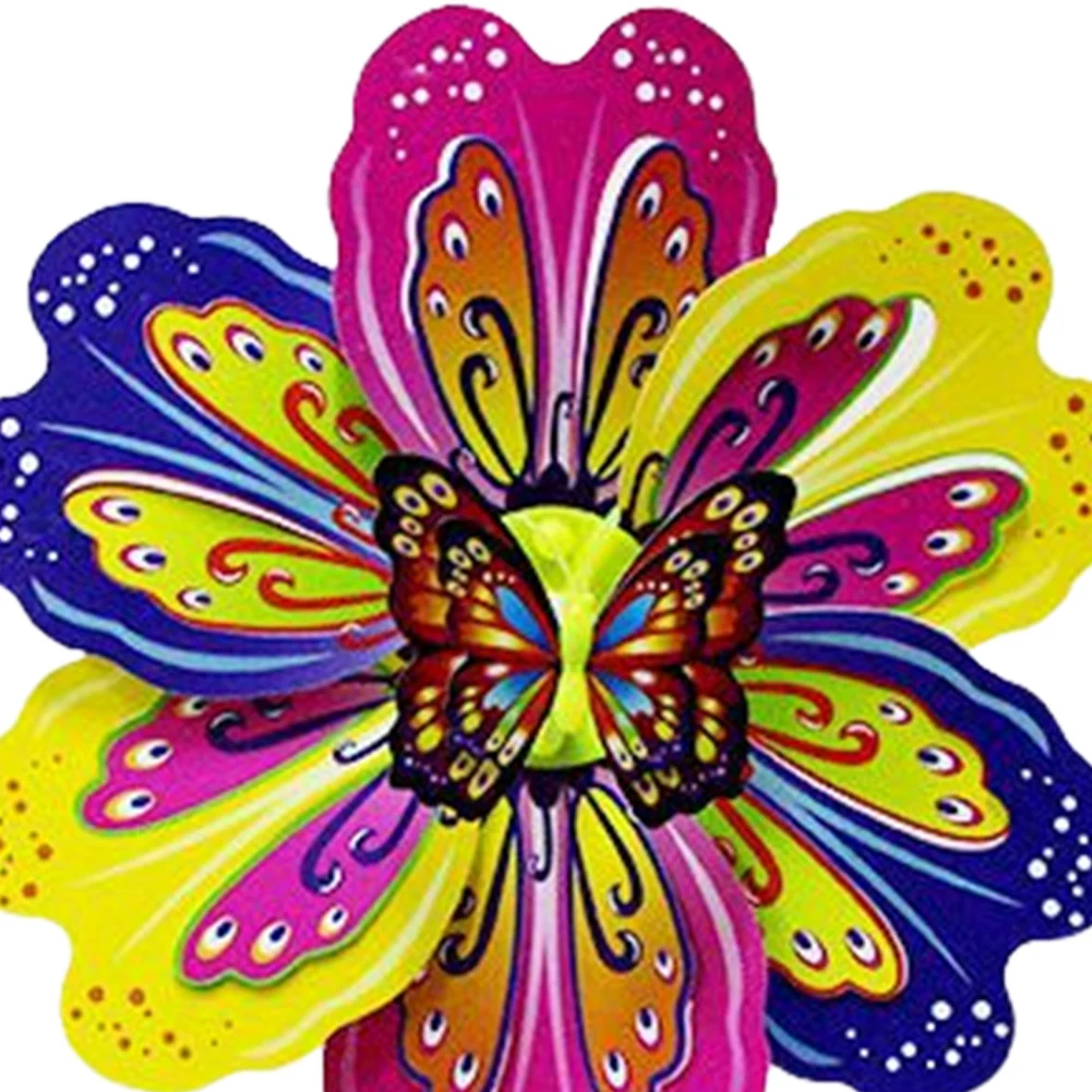 3D-бабочка Красочная Ветряная Мельница-спиннер Садовый Декоративный Кол Дизайн