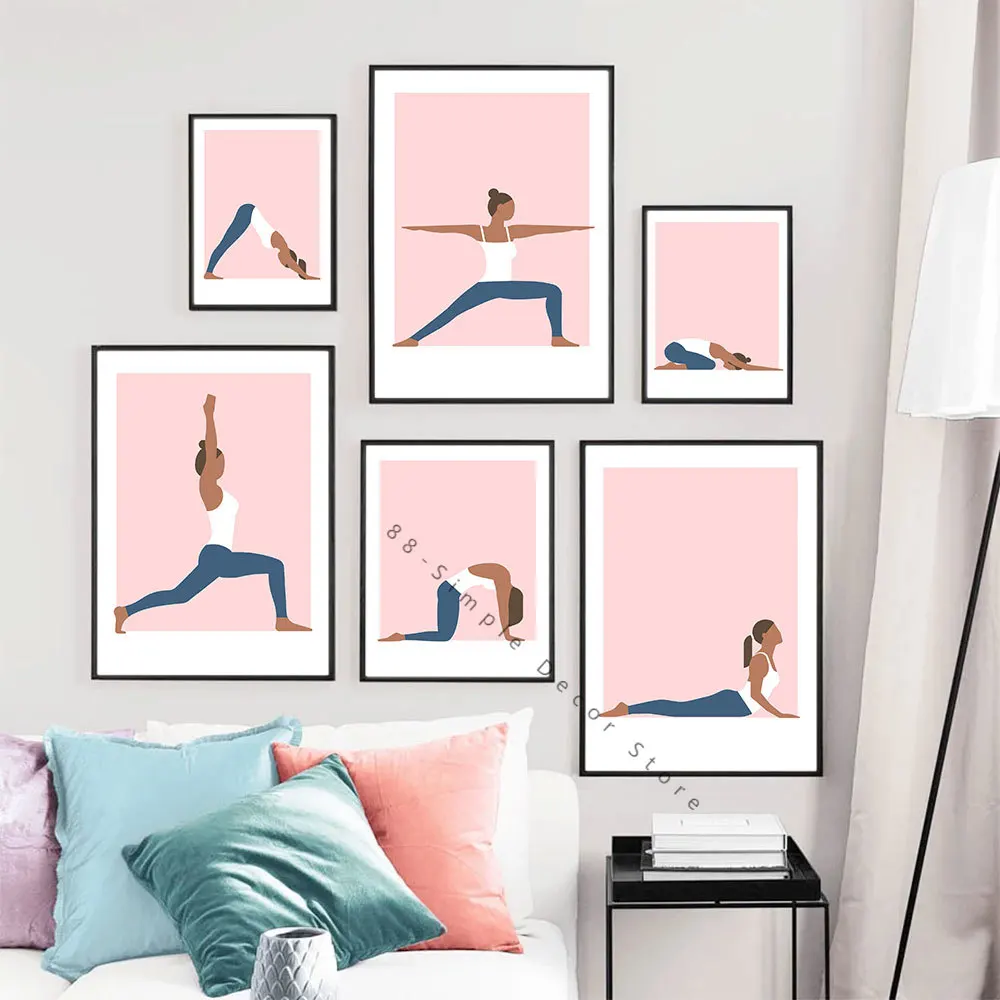 

Yoga Pose Poster Spiritual Canvas Painting Modern Meditation Print Nordic Spirituality Wall Art Picture Living Room Home Decor