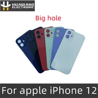 for iphone 11 pro max 12 mini aaa grade quality big hole back cover glass protection with 3m sticker rear housing repair