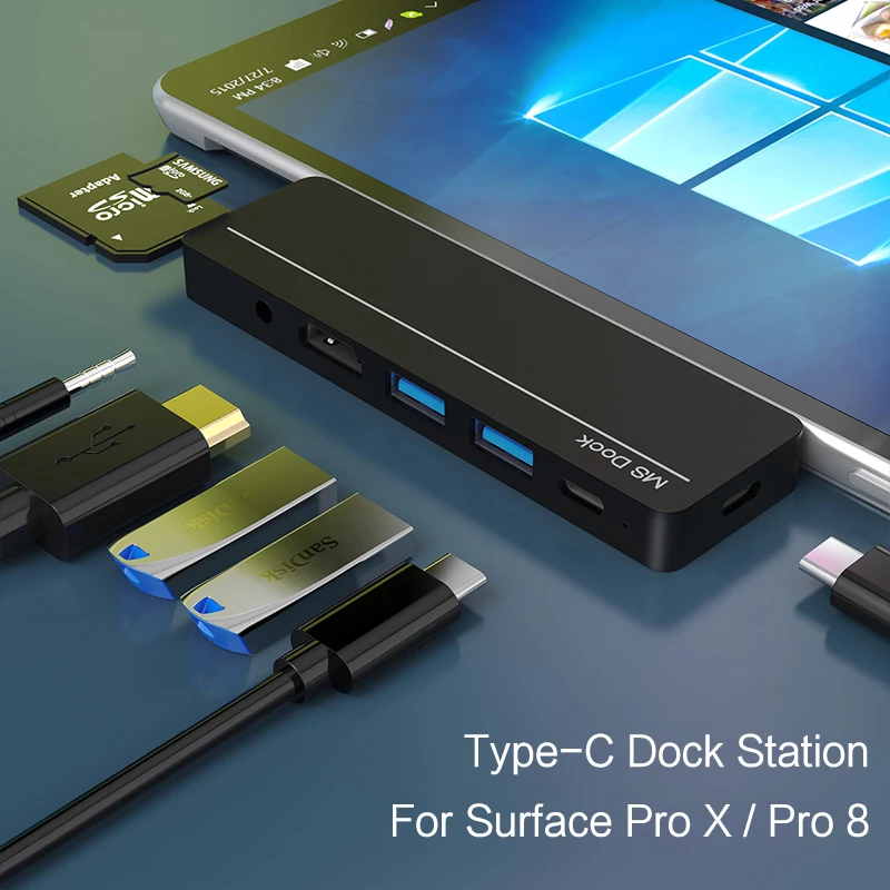 USB-концентратор для Microsoft Surface Pro X 8 Type-C док-адаптер USB 3 0 HDMI порт