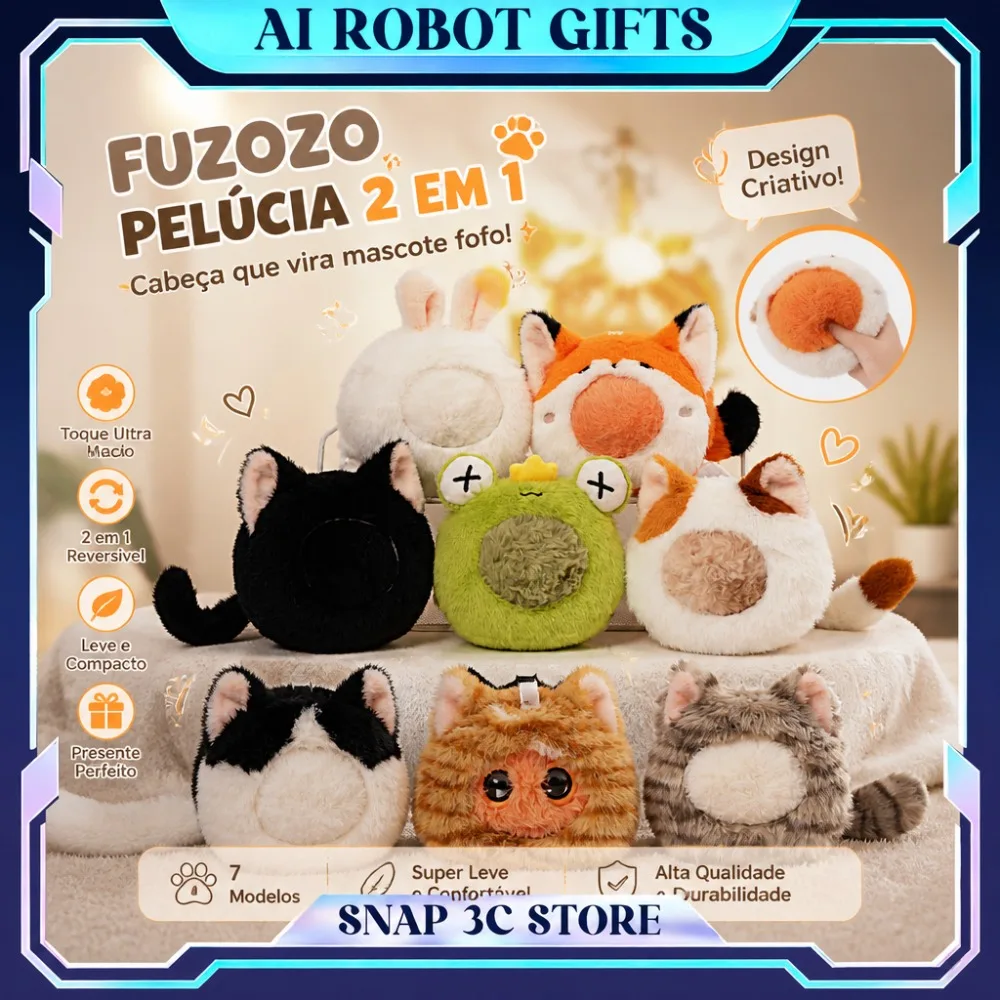 Фото Премиальный мягкий меховой чехол-накидка Fuzozo AI Robot Clothes для робота-игрушки, защитный чехол-накидка, милые аксессуары для головы, подарки на день рождения №1