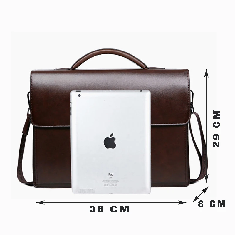 Modern Waterproof PU Leather Handbags Men's Password Lock Briefcase Shoulder Bag Laptop Portable Document Bag Large Man Bags