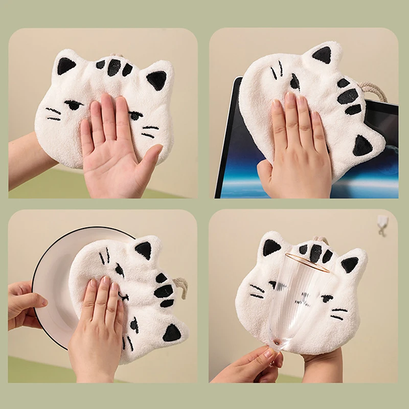 Впитывающее милое подвесное розовое бархатное маленькое полотенце для ванной и