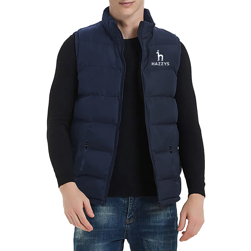 2023 Men Autumn and Winter Fashion HAZZYS Logo Print Sleeveless Jacket Man Warm and Windproof Down Vest(4 Colors) M-5XL