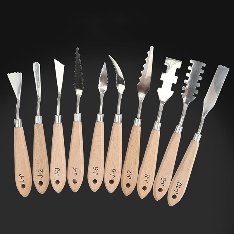 

1pcs Painting Knives with Wood Grip Handle Stainless Steel Palette Knife Set Oil Painting Metal Knives Color Mixing Scraper