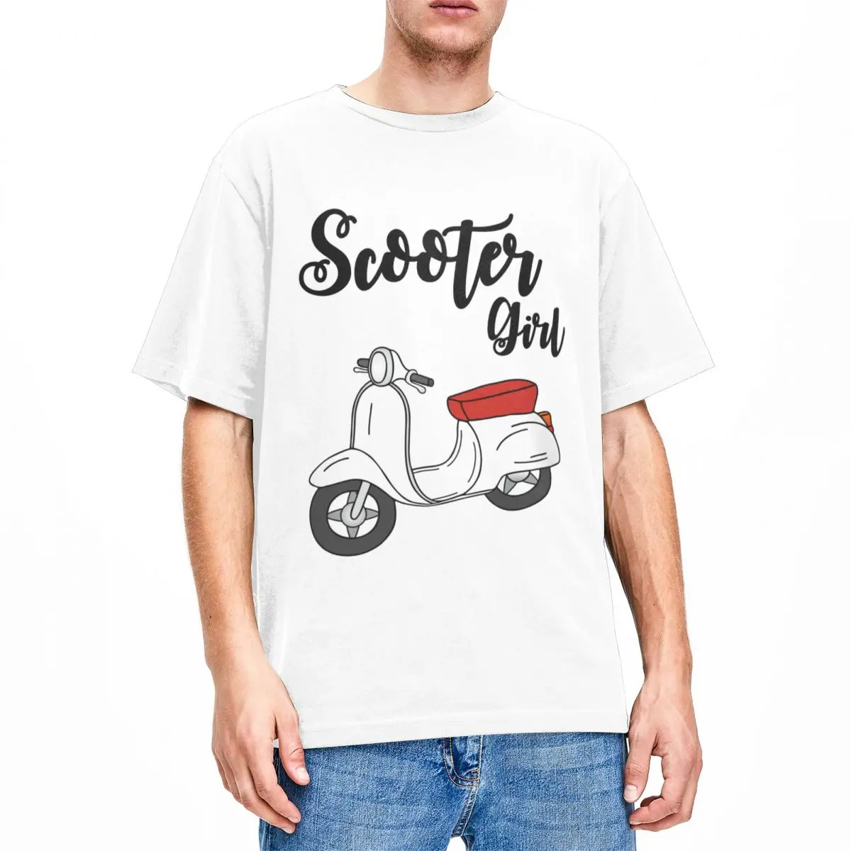 

Men Women Shirt Scooter Girl Merchandise Novelty Cotton Short Sleeve T Shirt O Neck Clothing 4XL 5XL 6XL