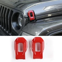 2 car front engine hood lock buckle cover trim for jeep wrangler jl 2018 2020gladiator 2020 high quality abs car accessories
