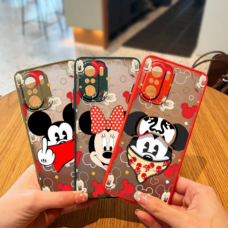 

Disney Cartoon Minnie Mickey Case Phone For Redmi K40 K30 K20 10 10C 9T 9C 9A 9 8A 8 GO 7 6 Pro Frosted Translucent Matte Cover