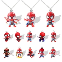 disney spider man resin pendants necklace cute marvel avenger acrylic 2d dolls kids jewelry gift gtx405