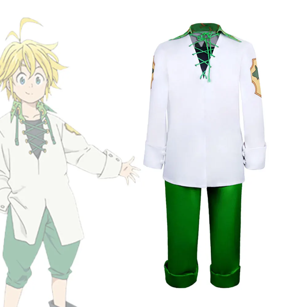 

The Seven Deadly Sins Meliodas Cosplay Costume Dragon's Sin of Wrath Top Pants Anime Man Uniform Party Halloween Costume