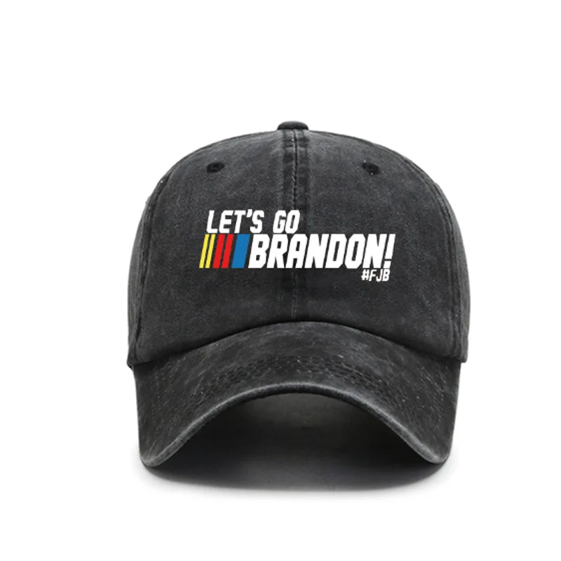 

Hot Selling Let's Go Brandon Printed Washed Baseball Cap Mocks Biden Adult Cowboy Cap Mens Caps And Hats Basball Caps
