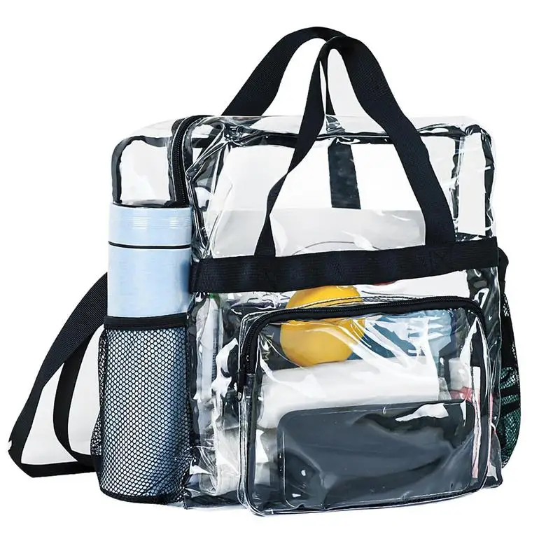 Transparent Shopping Bag Fashion PVC Shoulder Handbag For Women See Through Tote Bag With Shoulder Women's Handbag For Gym Work