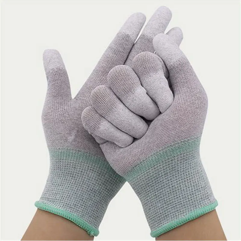 

12pairs/bag Anti Static Glove PC Computer ESD Safe Universal Work Gloves Electronic Anti Skid for Finger Protection Glove
