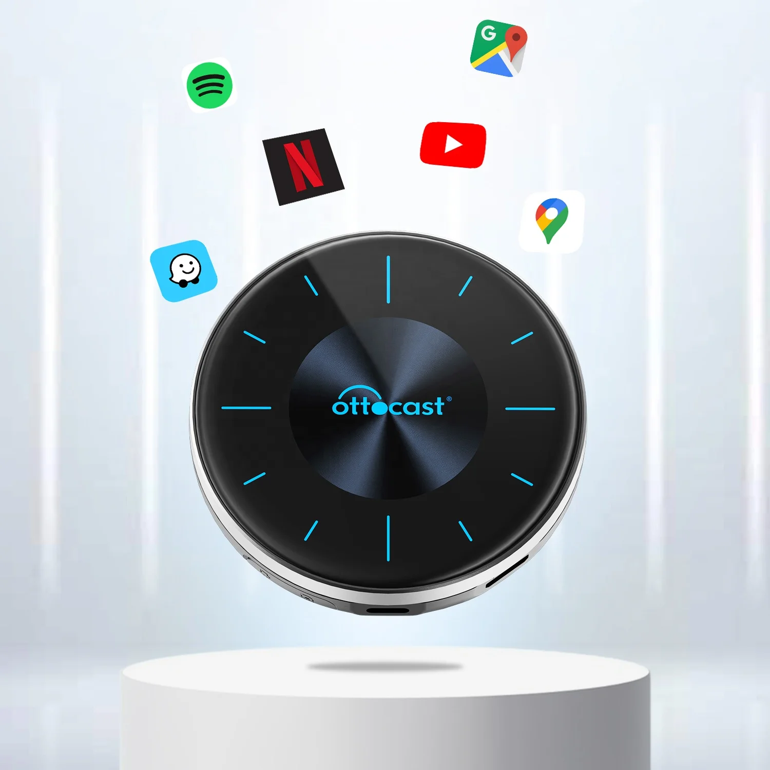 Ottocast P3 Новый Android 12 0 Автомобильный мультимедийный ТВ Prime видео Carplay Ai Box 8 + 128G