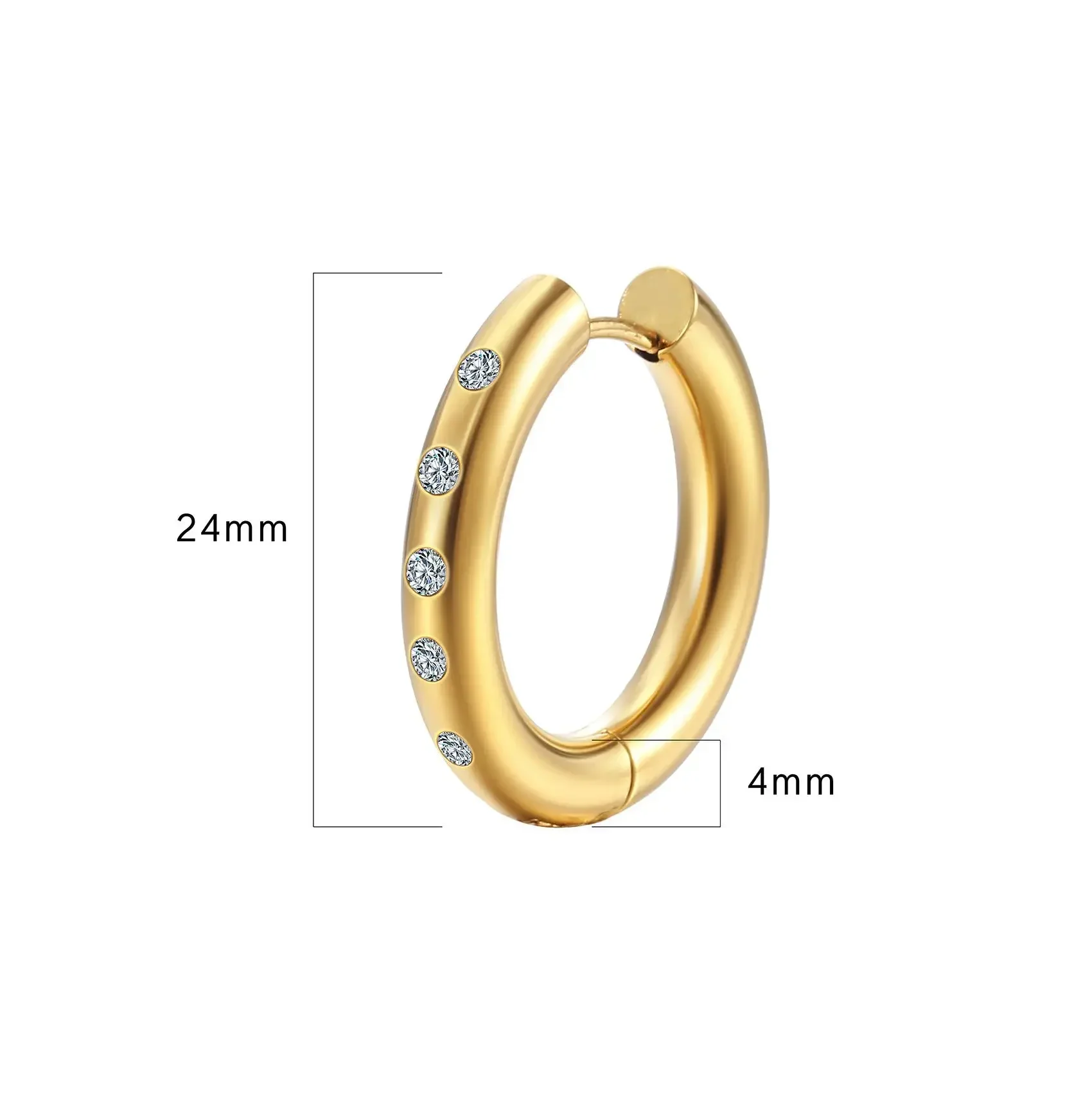 Showfay круглая клипса для ушей из нержавеющей стали женская модель 18K позолоченные