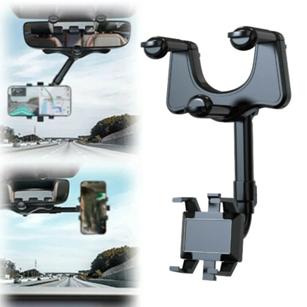 

Car Holder 360 Degree Rotating Stand Rearview Mirror GPS Navigation Auto Phone Support Multifunctional Phone Holder