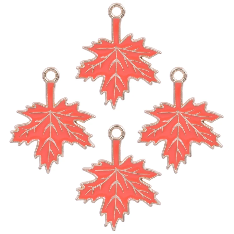 15 шт./лот подвески в виде красного кленового листа ветки растения Канады Модные