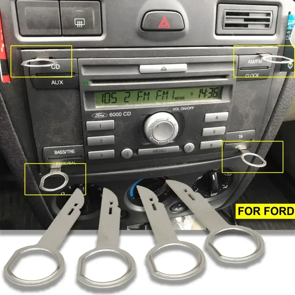 

2-пара радио CD стерео съемник ключа экстрактор для Ford Focus Mondeo C-Max Fiesta Transit инструменты для установки автомобиля