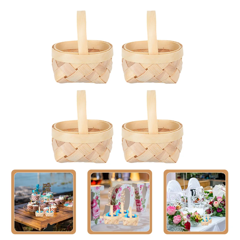 

Basket Mini Baskets Wedding Picnic Woven Flower Wickerhanging Farmhousehandles Miniature Crafts Ornaments Country Tree Favors