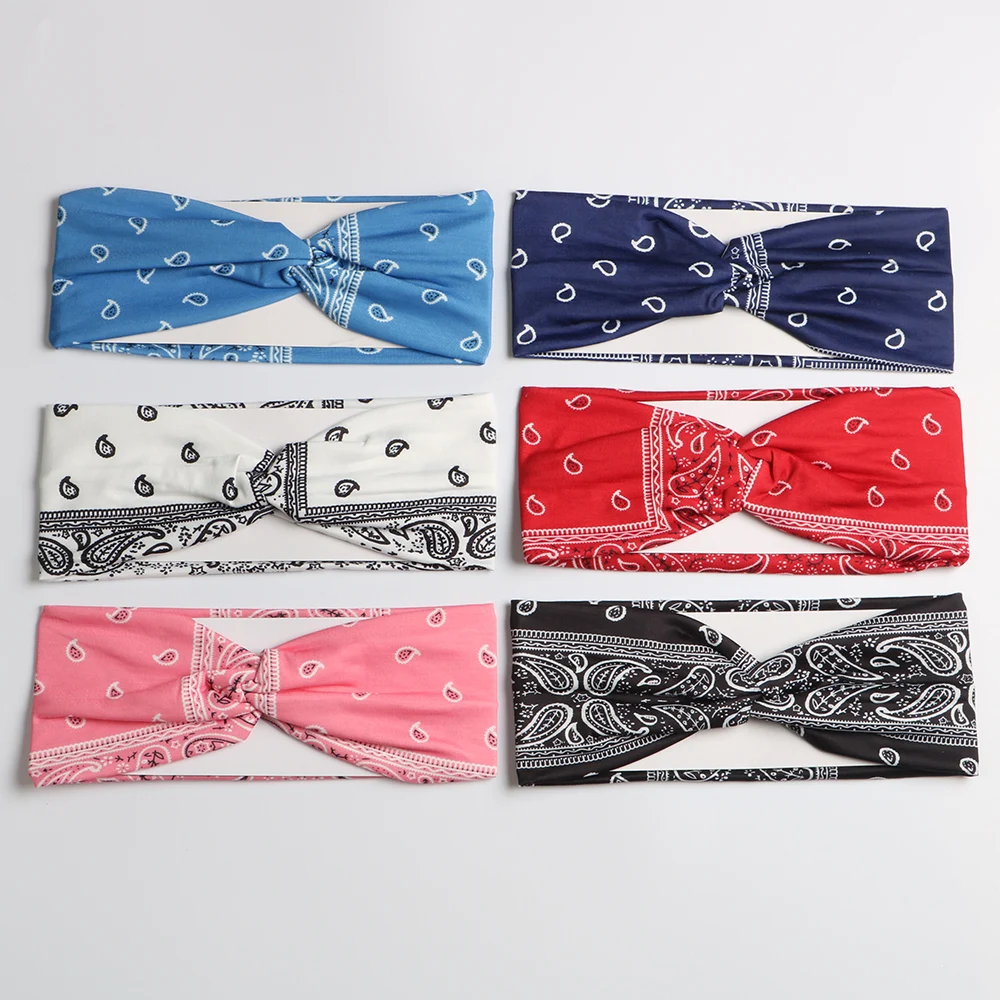 Женская эластичная повязка на голову с перехлёстом 3 шт.