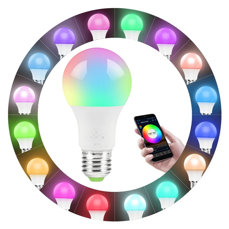 Умная Wi-Fi лампа RGBW меняющая цвет поддержка голосового управления AlexaGoogle