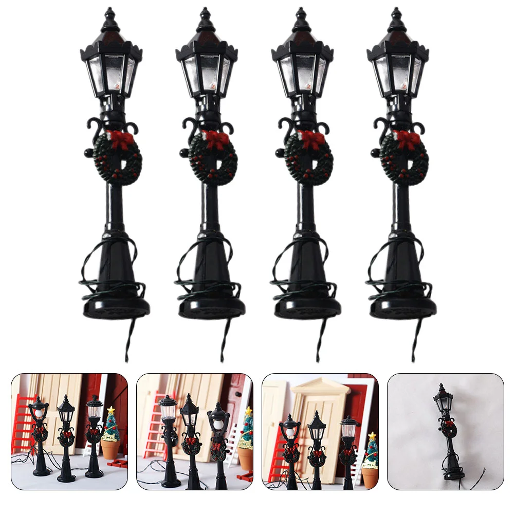 

Street Lamp Light Mini Post Lightschristmas Miniature Train Micro Model Railway Lamps Village Landscape Accessories House