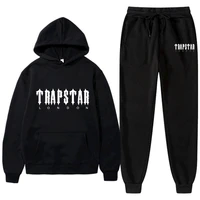 mens tracksuit trend new hooded 2 pieces set hoodie sweatshirt sweatpants sportwear jogging outfit trapstar logo man clothing
