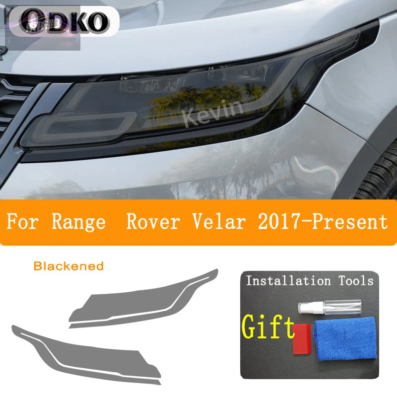 

Тонировка автомобильных фар, дымчатая черная защитная пленка, наклейки из ТПУ для Range Rover Velar 2017-настоящее время, аксессуары, ремонт против царапин